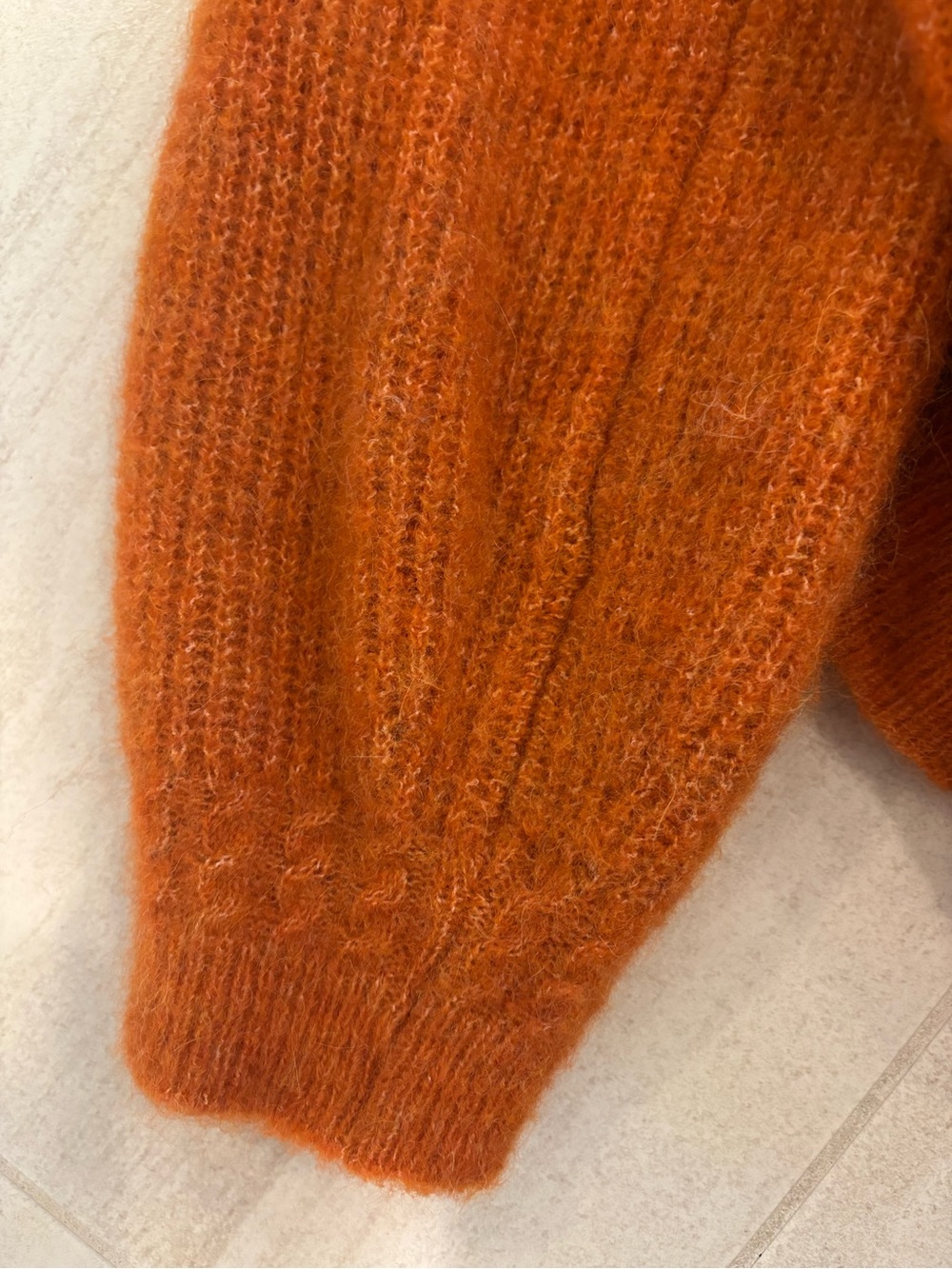Othello Sezane Rust Orange Ribbed Button Cardigan - Picture 9 of 10